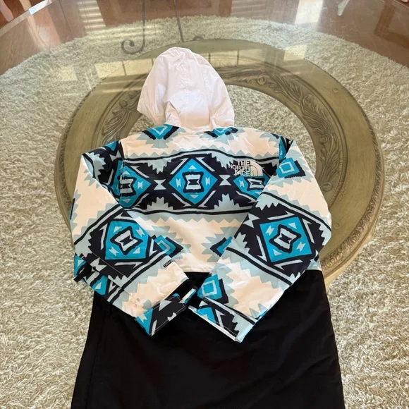 The North Face Girls' Brianna Hooded Jacket Aztec Blue/Black Size Youth S/P 7/8 - Picture 2 of 8